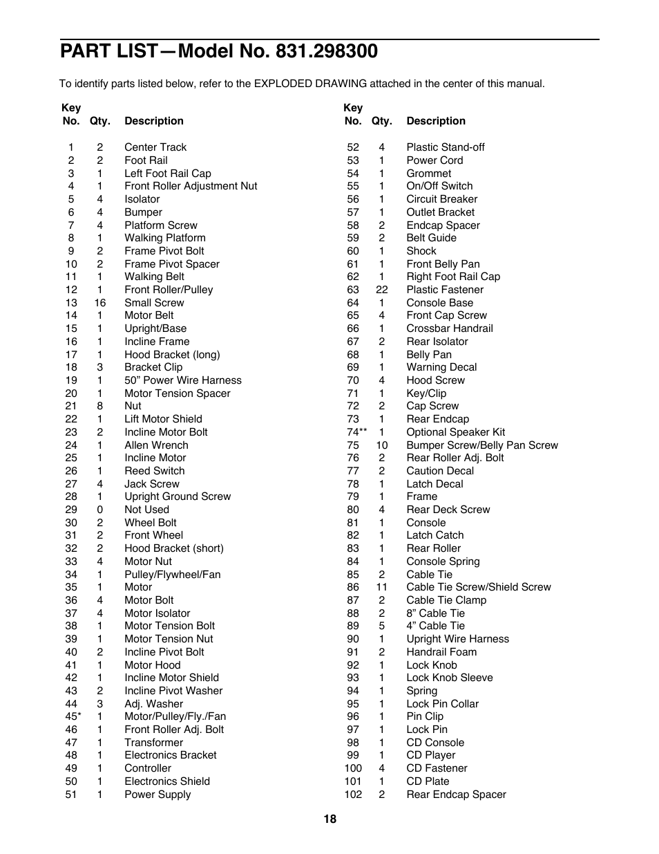 ProForm 985CD 831.298300 User Manual | Page 18 / 22