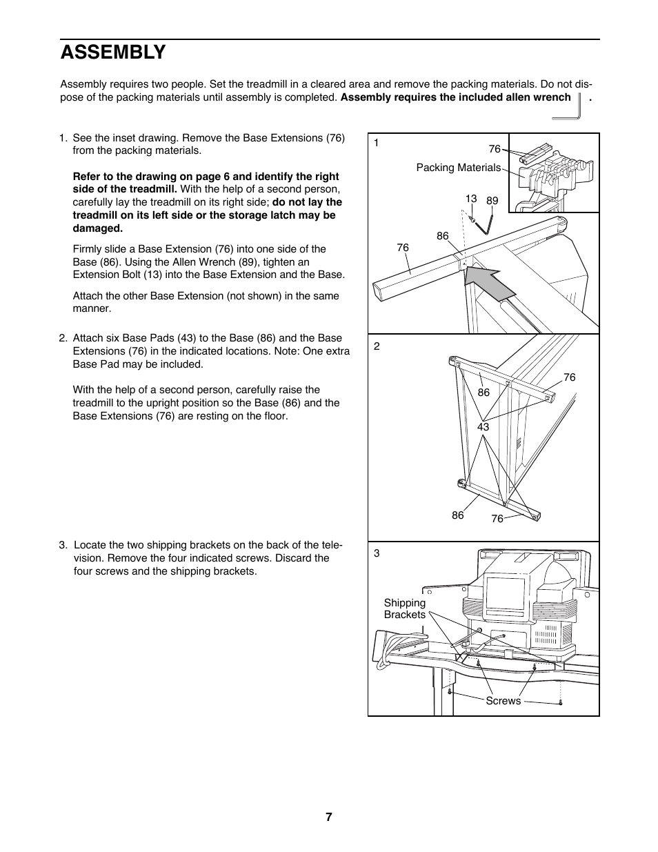 Assembly | ProForm 785 TL User Manual | Page 7 / 34