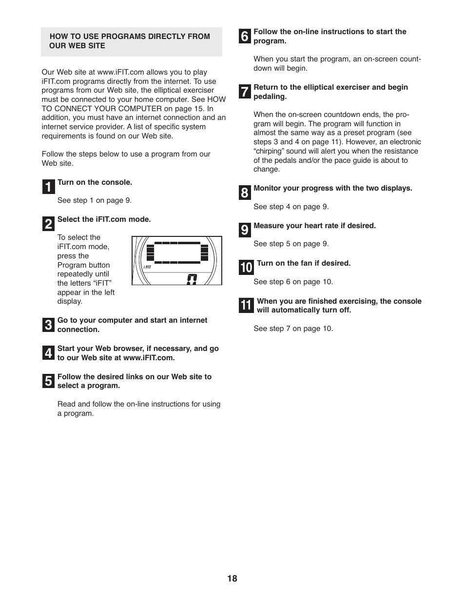ProForm 785 S User Manual | Page 18 / 24