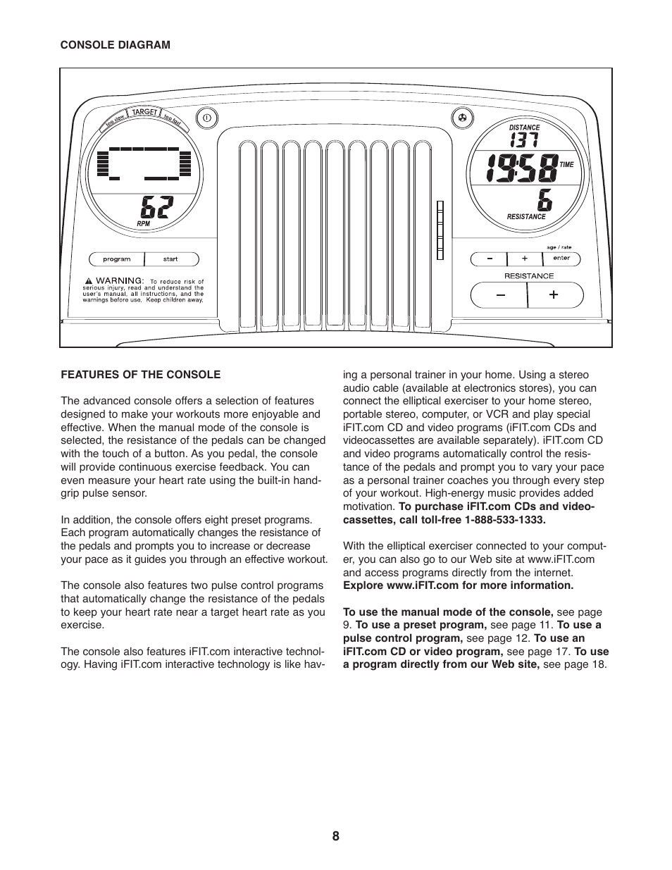 ProForm 785 S User Manual | Page 8 / 24