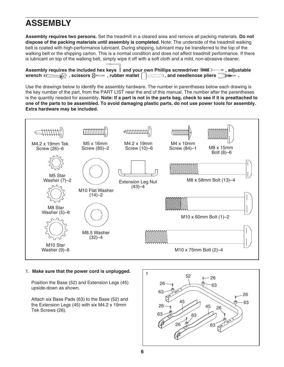 Assembly | ProForm Trainer 30464.0 User Manual | Page 6 / 28