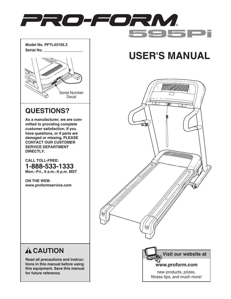 ProForm 595Pi User Manual | 26 pages
