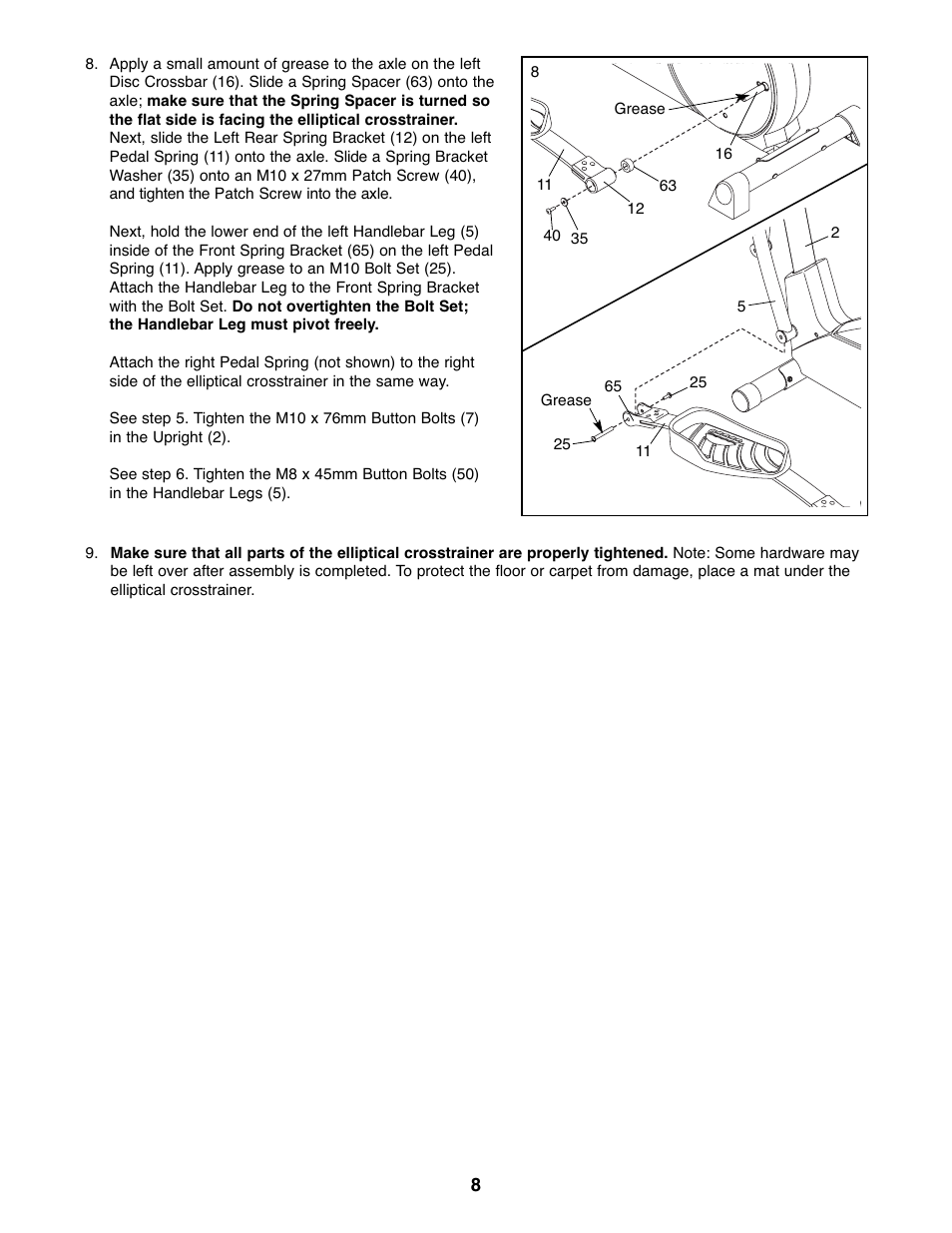 ProForm CardioCross Trainer PFEL29222 User Manual | Page 8 / 16