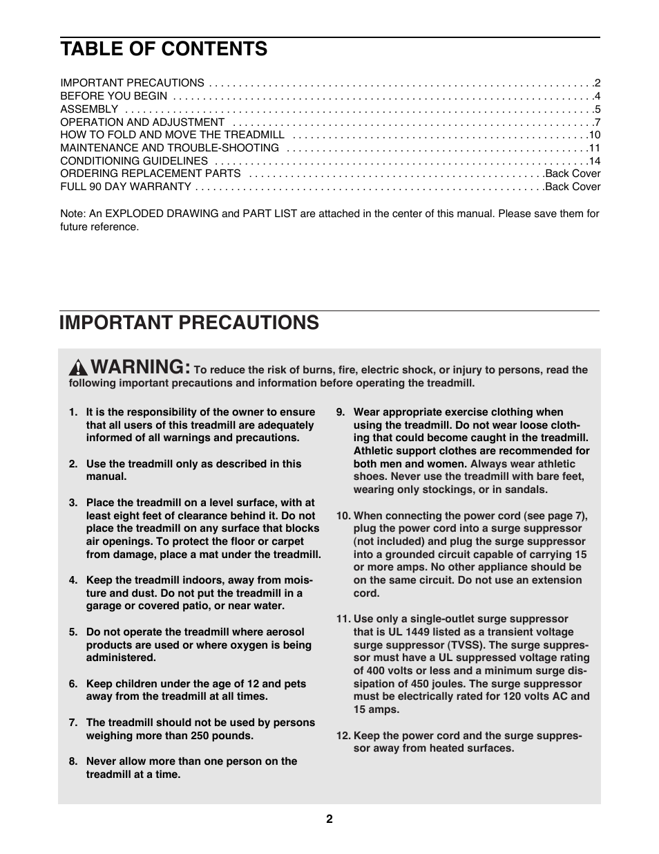 ProForm 831.297950 User Manual | Page 2 / 18