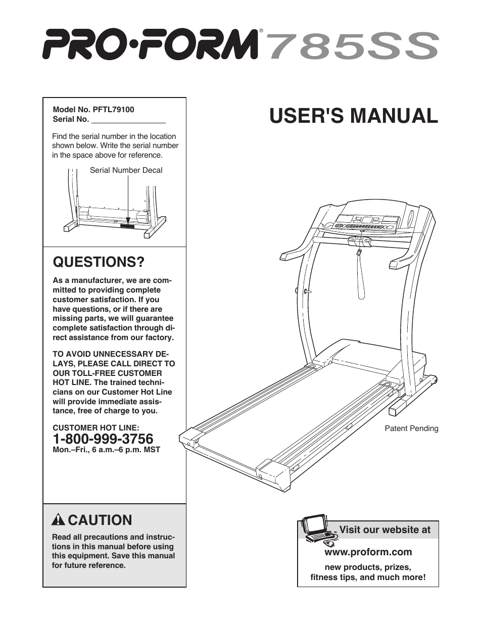 ProForm PFTL79100 User Manual | 26 pages