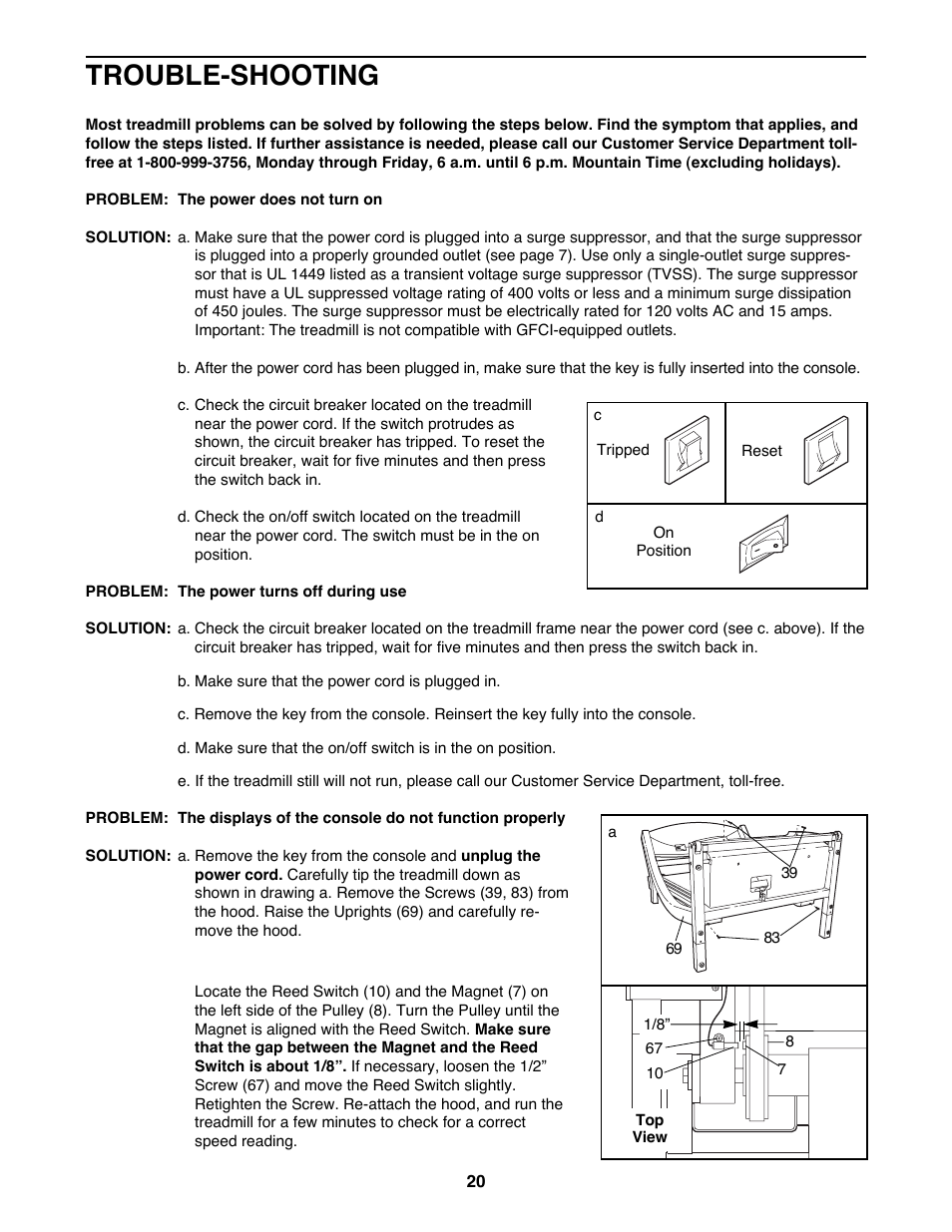 Trouble-shooting | ProForm PFTL79100 User Manual | Page 20 / 26