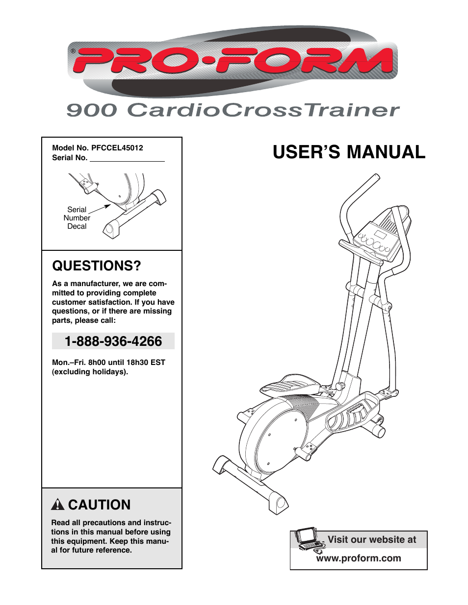 ProForm PFCCEL45012 User Manual | 24 pages