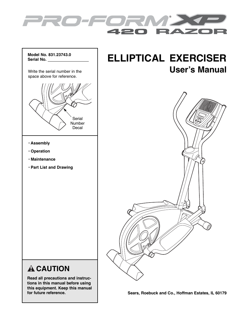 ProForm Razor 831.23743.0 User Manual | 28 pages