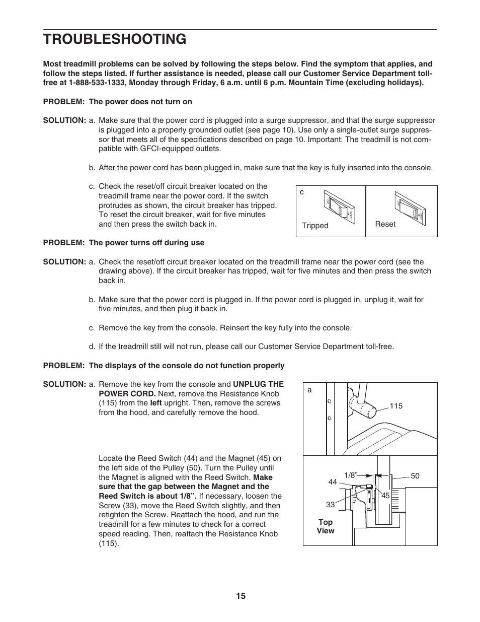 Troubleshooting | ProForm CrossWalk PFTL312040 User Manual | Page 15 / 23