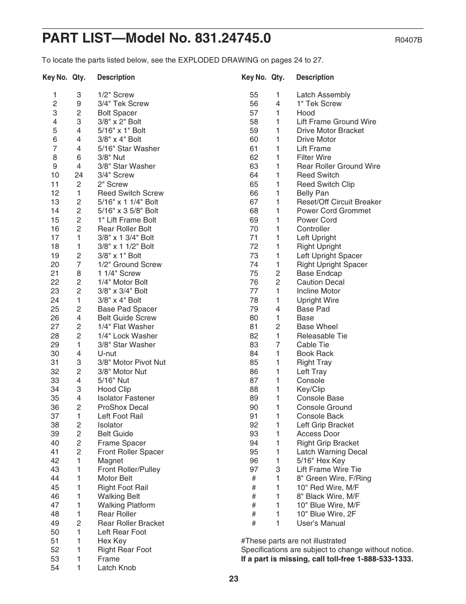 ProForm 831.24745.0 User Manual | Page 23 / 28