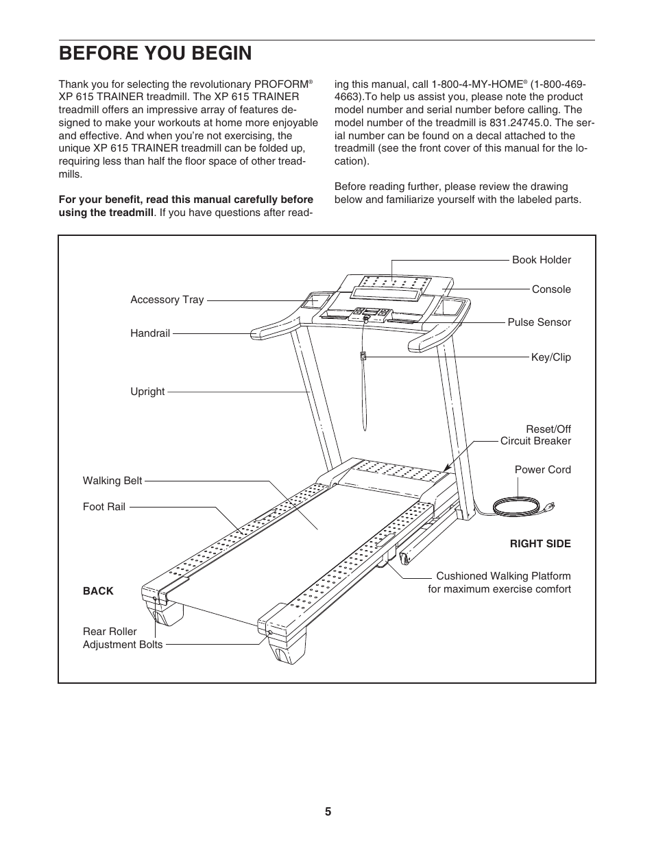Before you begin | ProForm 831.24745.0 User Manual | Page 5 / 28