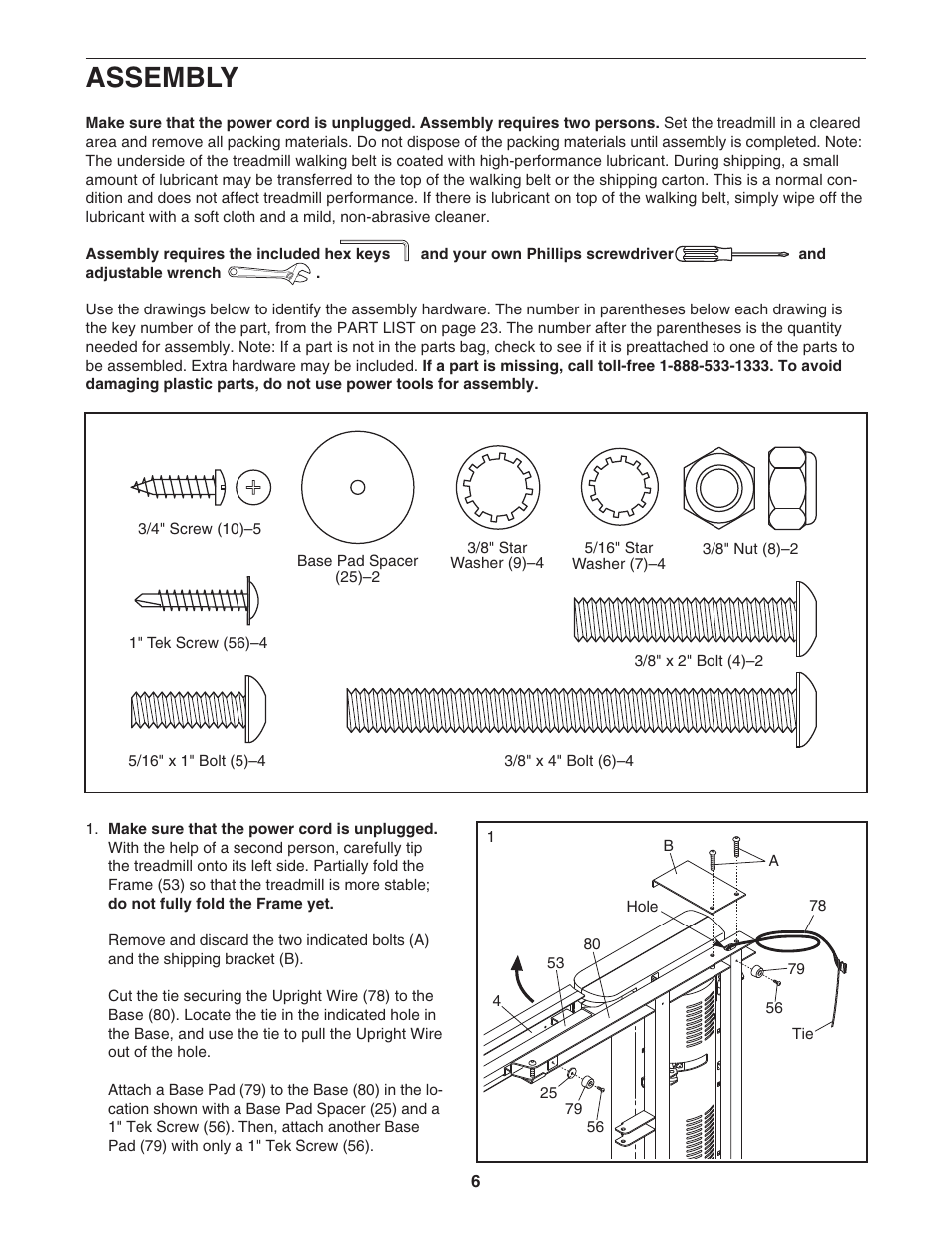 Assembly | ProForm 831.24745.0 User Manual | Page 6 / 28