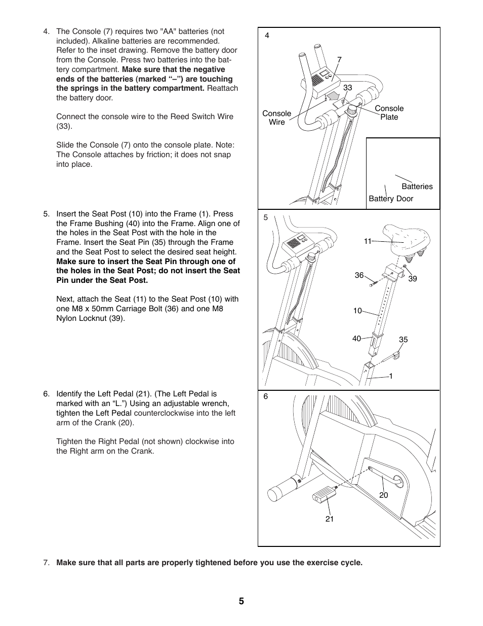 ProForm 928L User Manual | Page 5 / 12