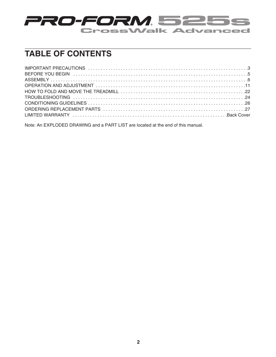 ProForm 30513.0 User Manual | Page 2 / 30