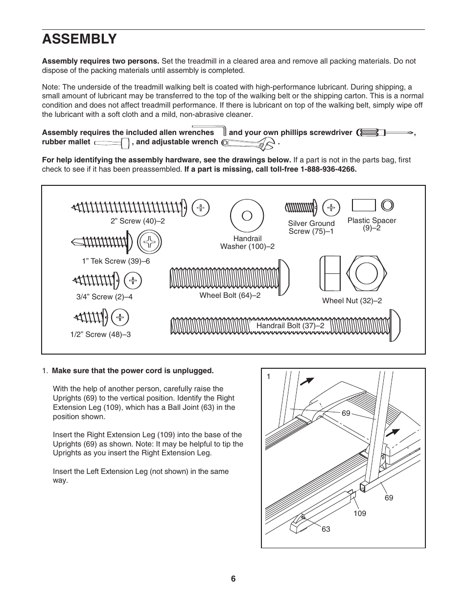 Assembly | ProForm 30513.0 User Manual | Page 6 / 30
