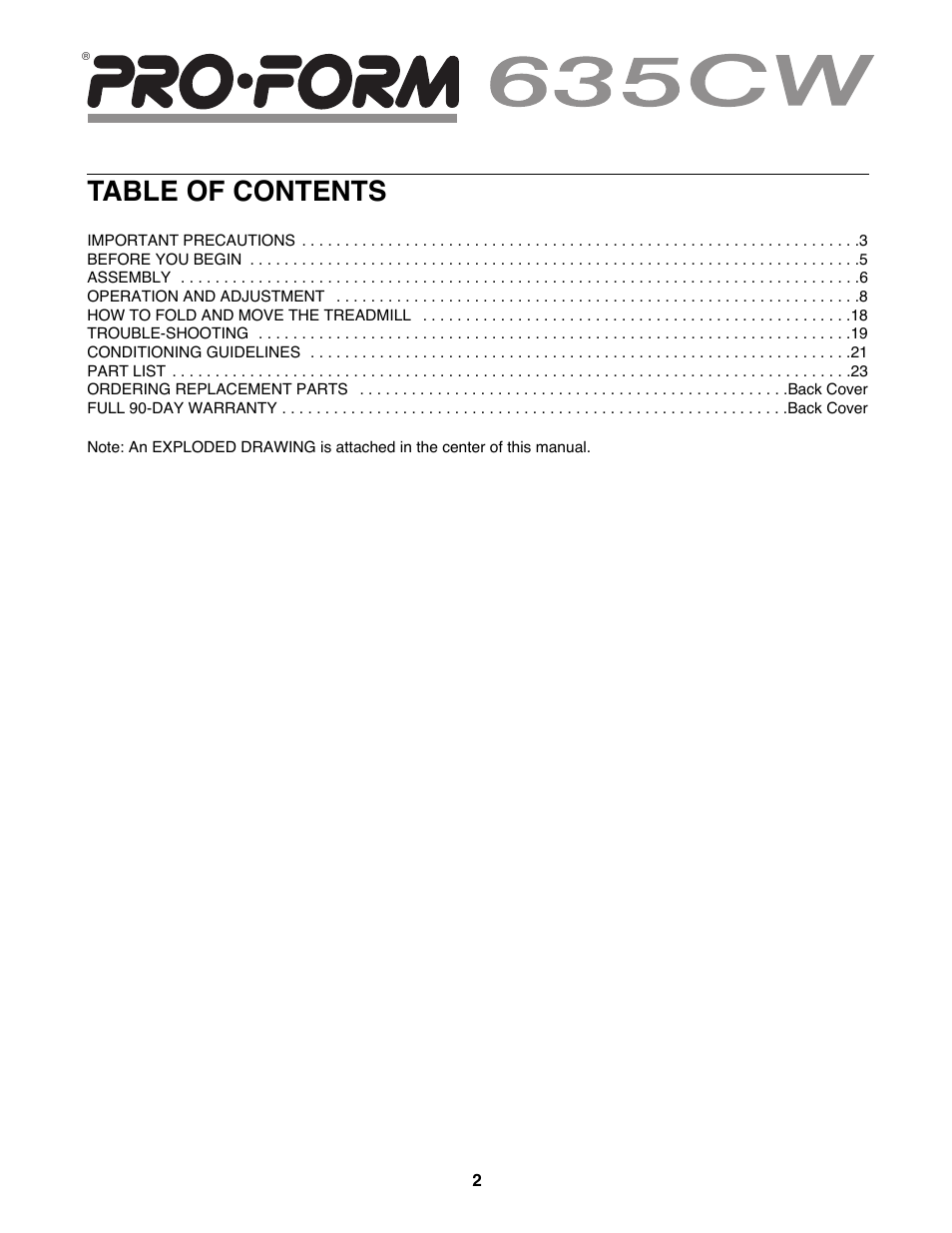ProForm 831.299450 User Manual | Page 2 / 26