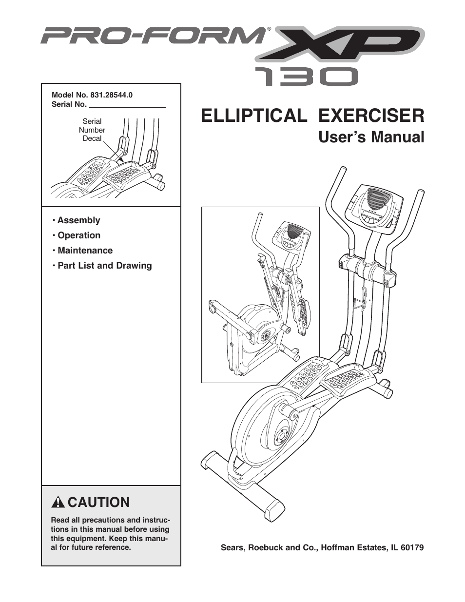 ProForm XP 130 831.28544.0 User Manual | 28 pages