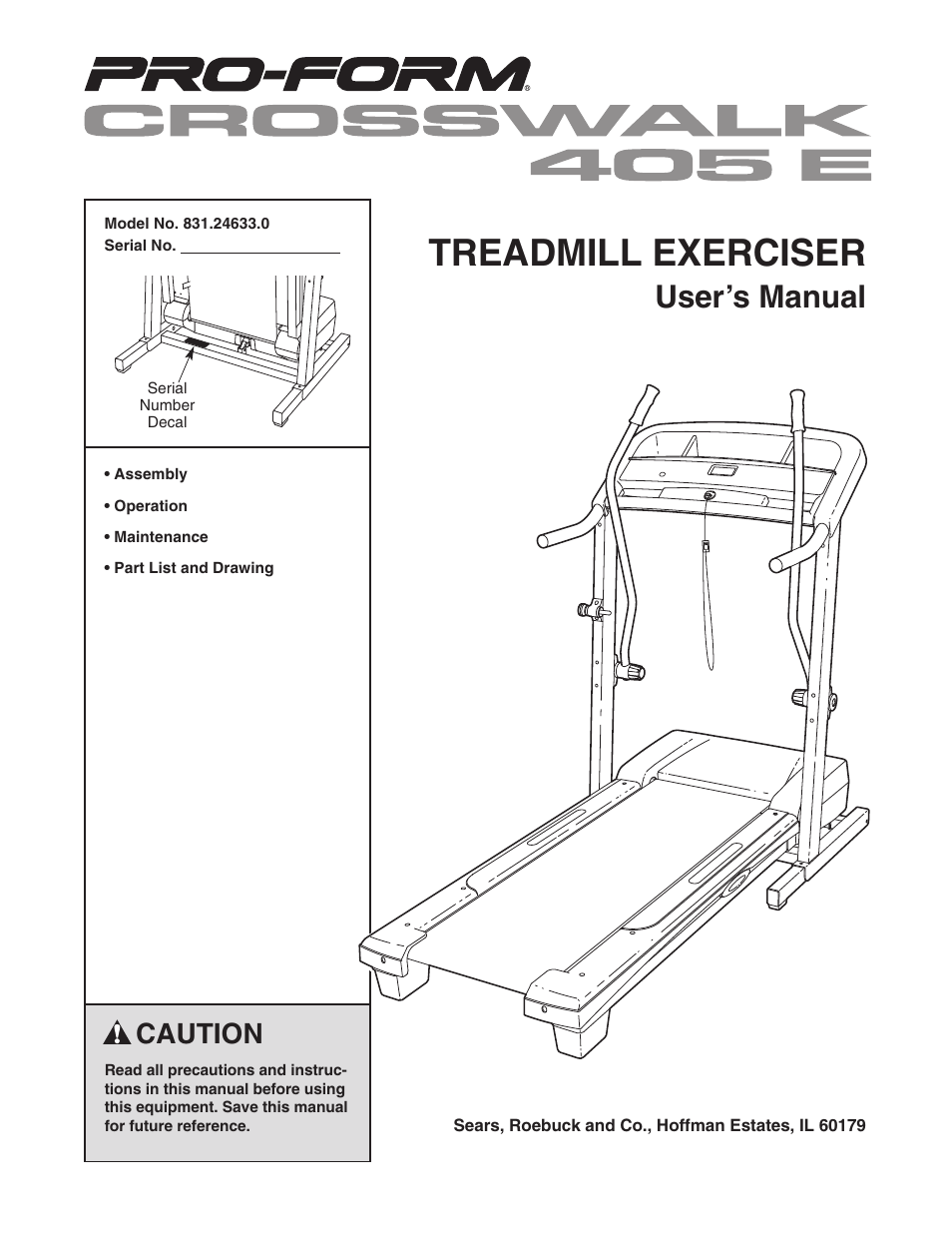 ProForm CROSSWALK 831.24633.0 User Manual | 28 pages