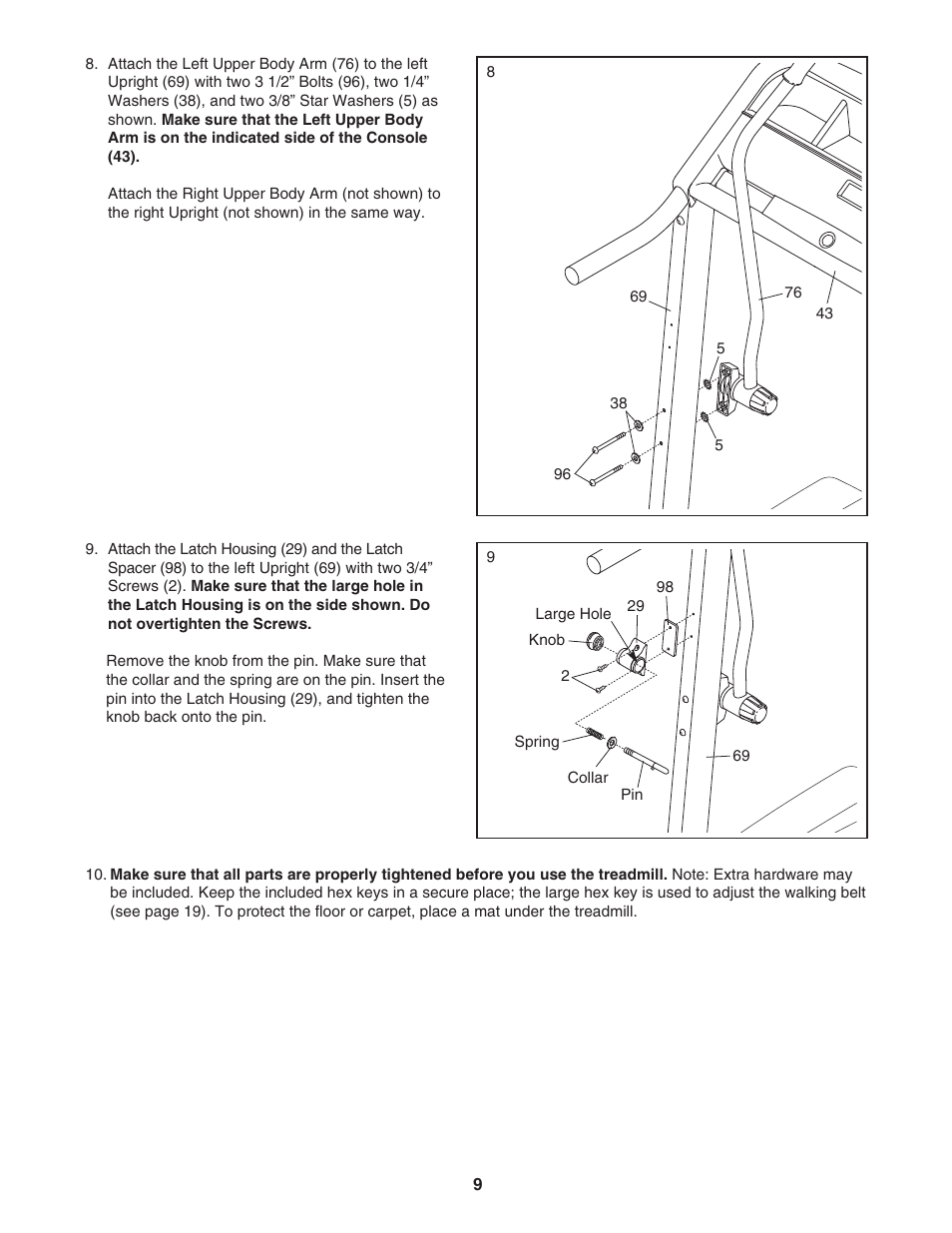 ProForm CROSSWALK 831.24633.0 User Manual | Page 9 / 28