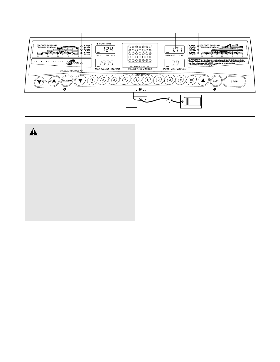 Caution | ProForm 860 LS User Manual | Page 10 / 30