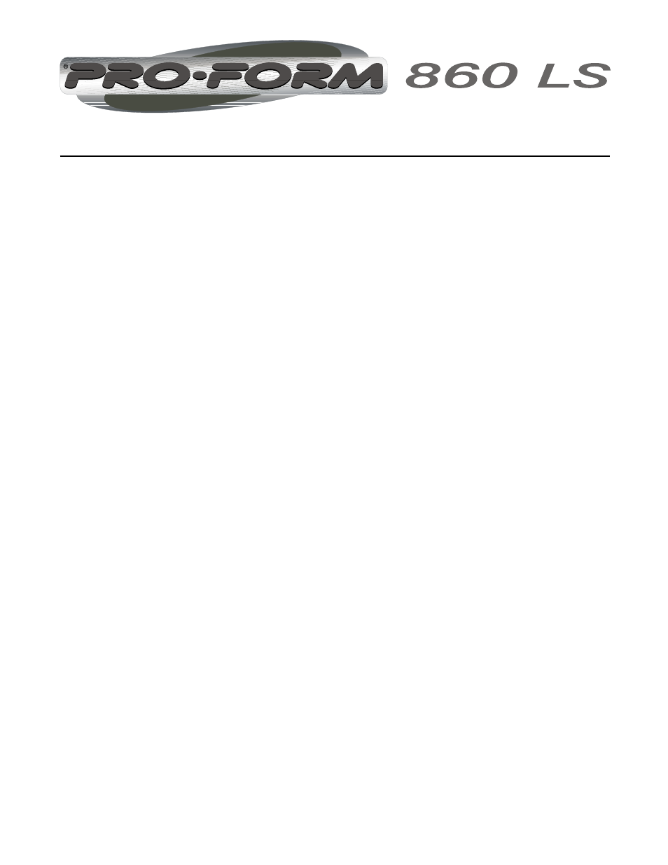 ProForm 860 LS User Manual | Page 2 / 30