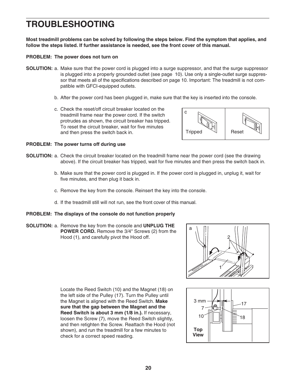 Troubleshooting | ProForm 30777.0 User Manual | Page 20 / 28