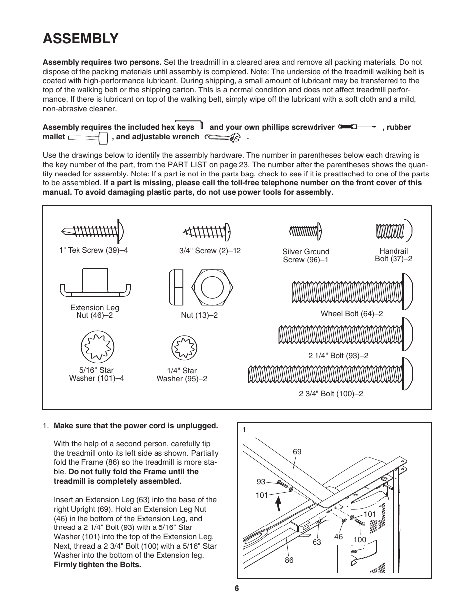 Assembly | ProForm 30777.0 User Manual | Page 6 / 28