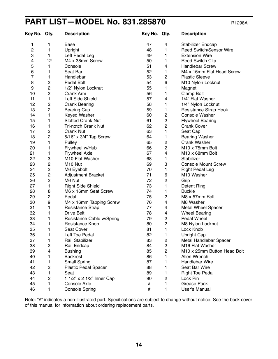 ProForm 831.285870 User Manual | Page 14 / 16