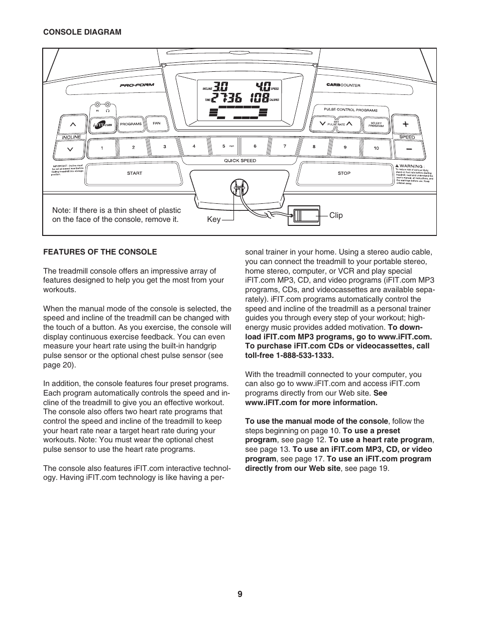 ProForm XP 542s 831.295050 User Manual | Page 9 / 30