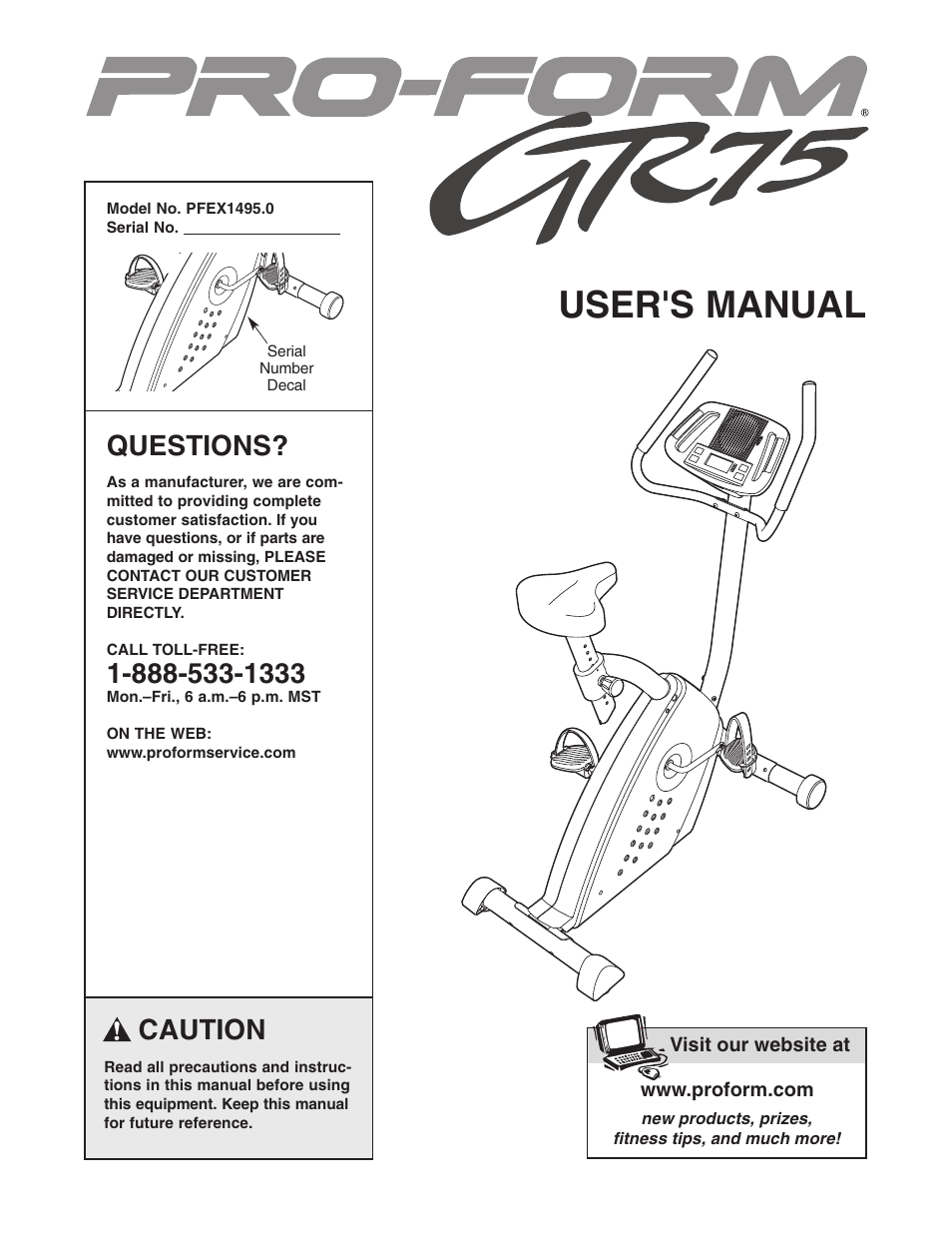 ProForm GR 75 PFEX1495.0 User Manual | 20 pages