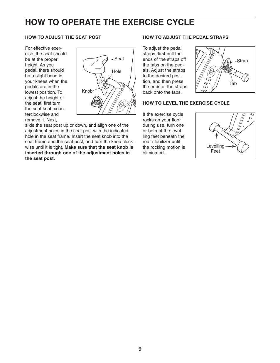 How to operate the exercise cycle | ProForm GR 75 PFEX1495.0 User Manual | Page 9 / 20