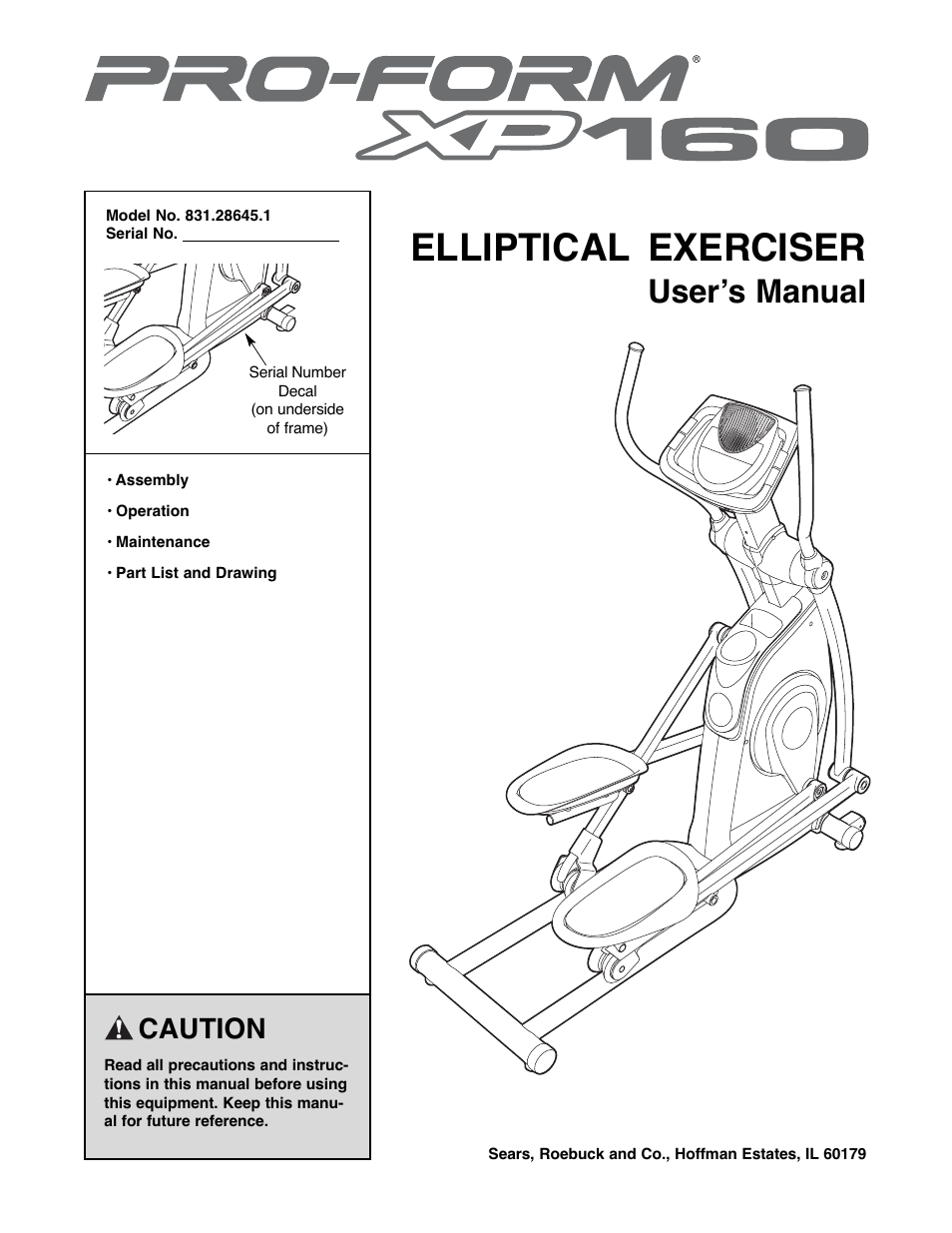 ProForm XP 160 831.28645.1 User Manual | 28 pages