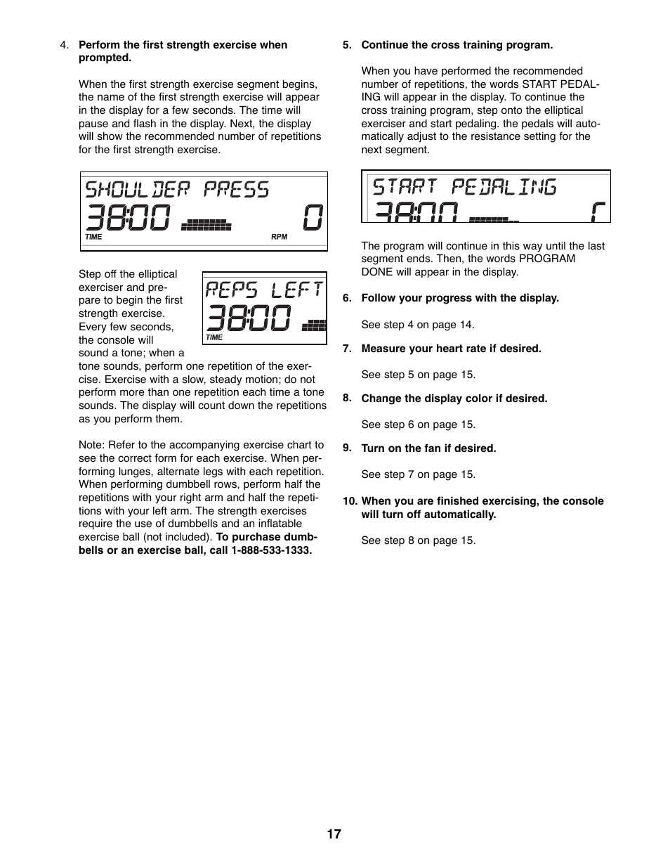 ProForm XP 160 831.28645.1 User Manual | Page 17 / 28