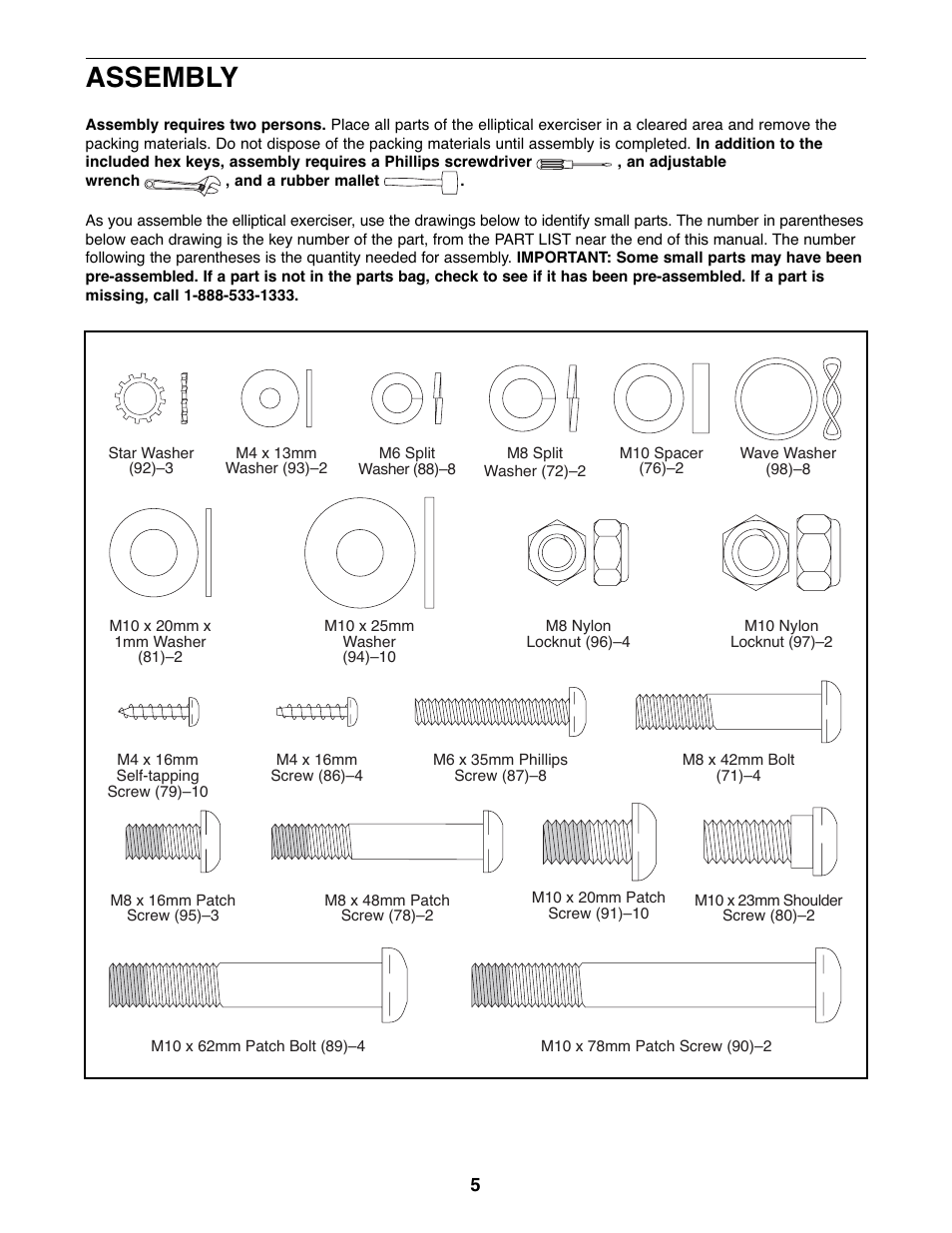 Assembly | ProForm XP 160 831.28645.1 User Manual | Page 5 / 28