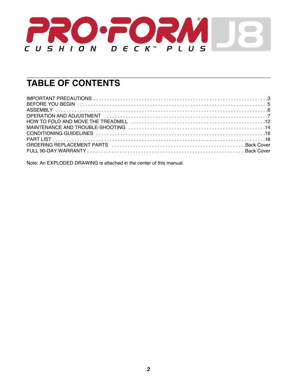 ProForm 831.297982 User Manual | Page 2 / 22