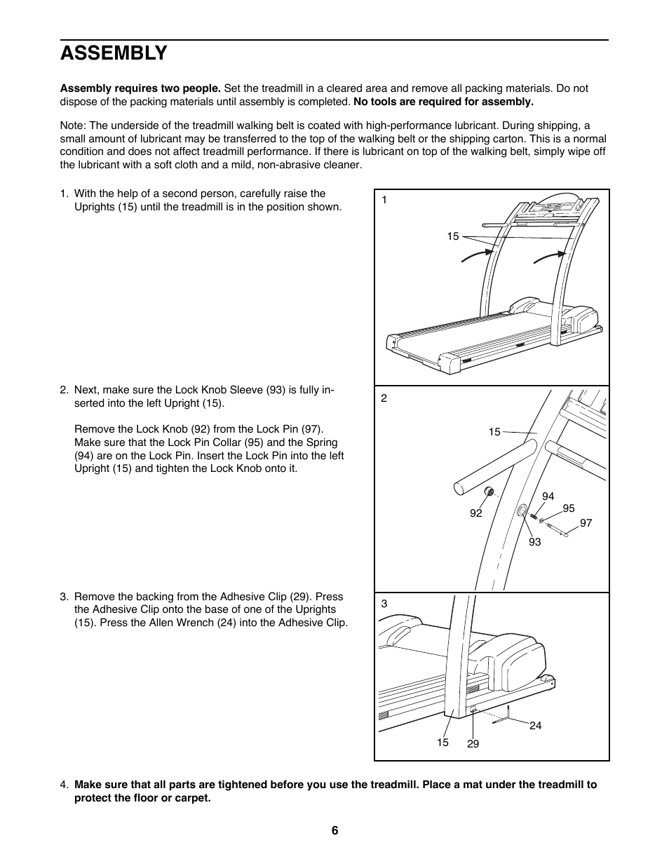 Assembly | ProForm 831.297982 User Manual | Page 6 / 22