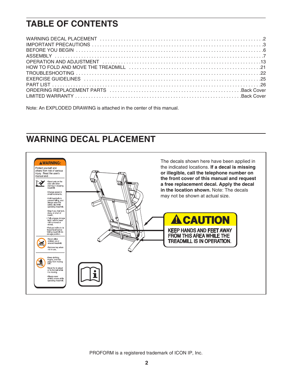 ProForm PFTL99806.4 User Manual | Page 2 / 30