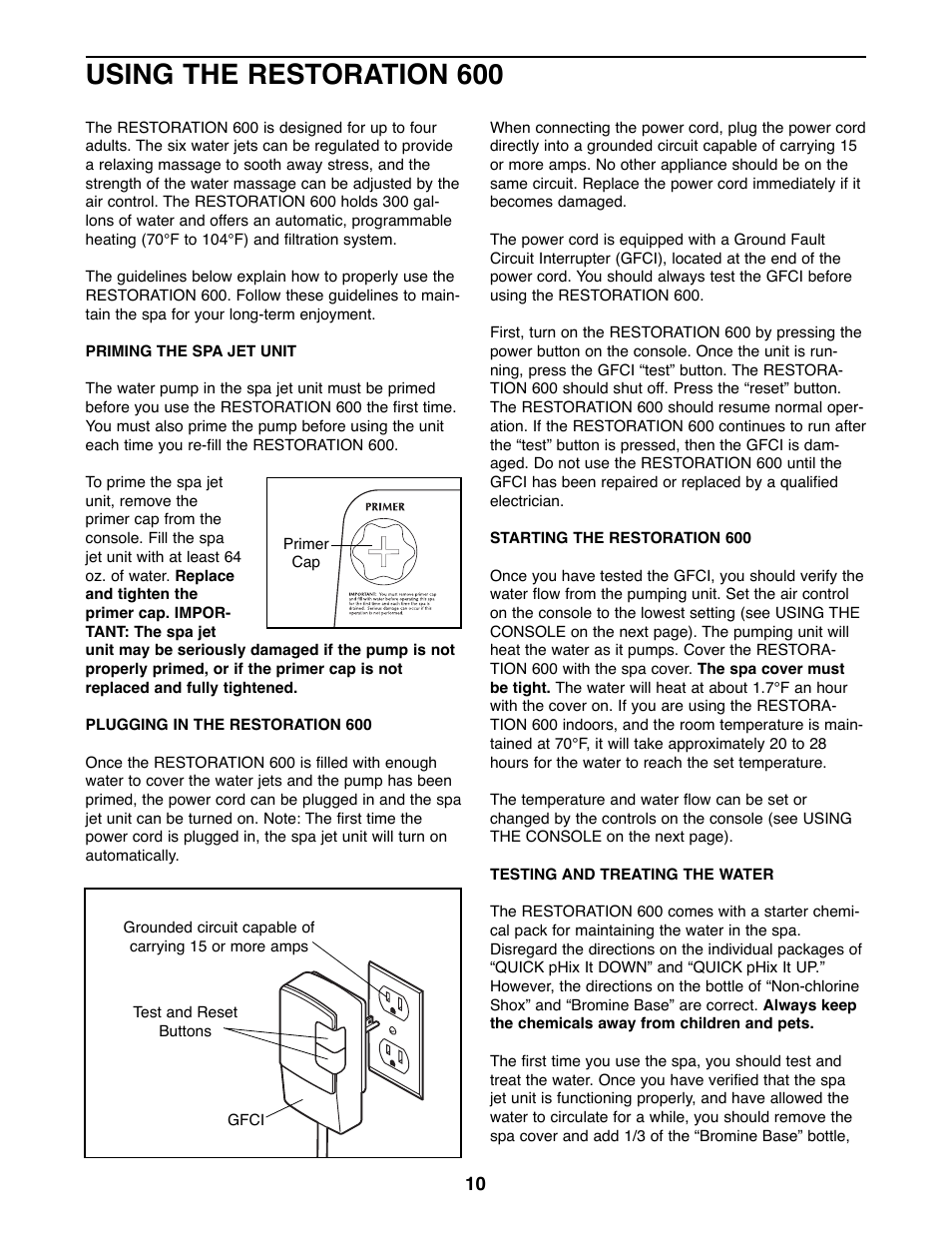 Using the restoration 600 | ProForm PFHS60070 User Manual | Page 10 / 17