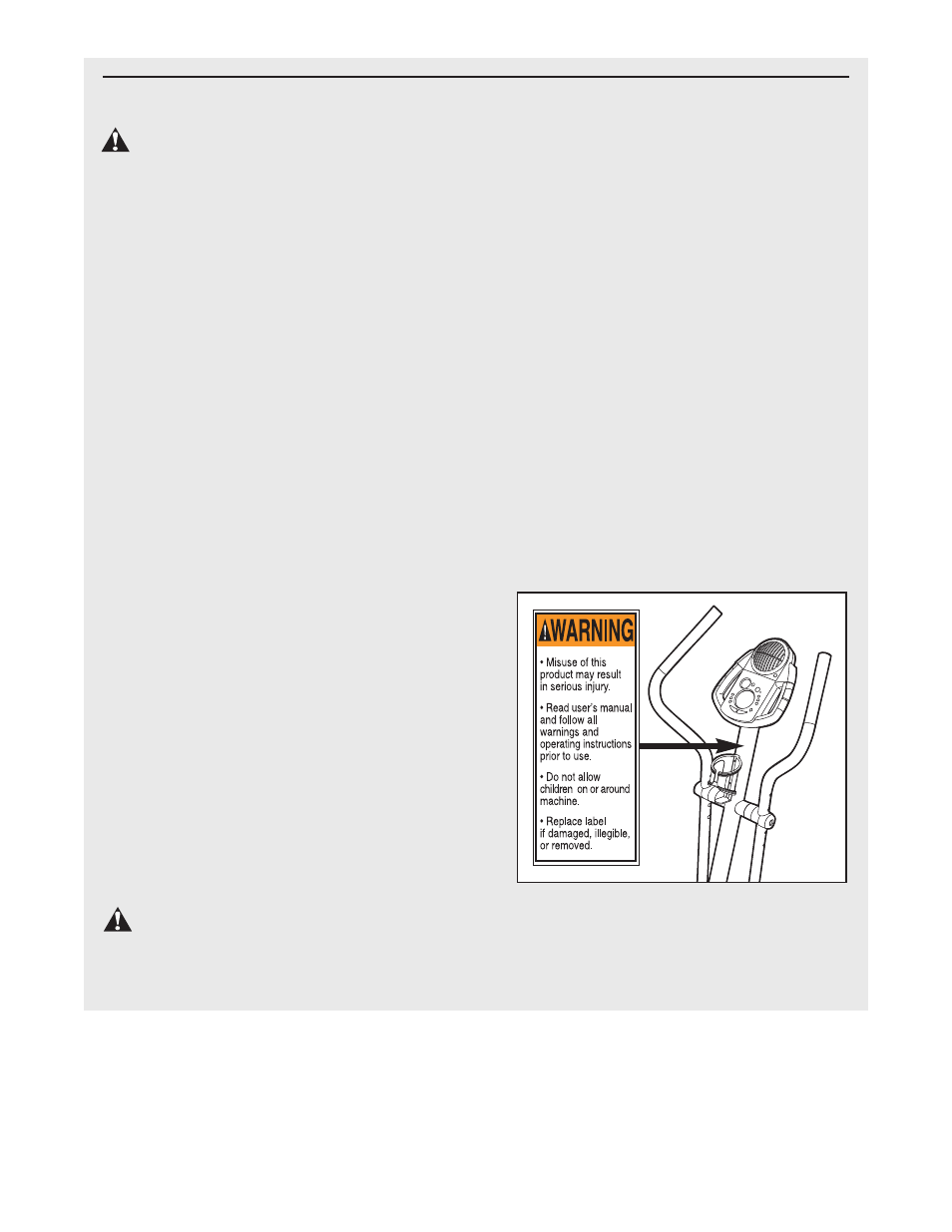 Important precautions warning, Warning | ProForm PFEL39030 User Manual | Page 3 / 24