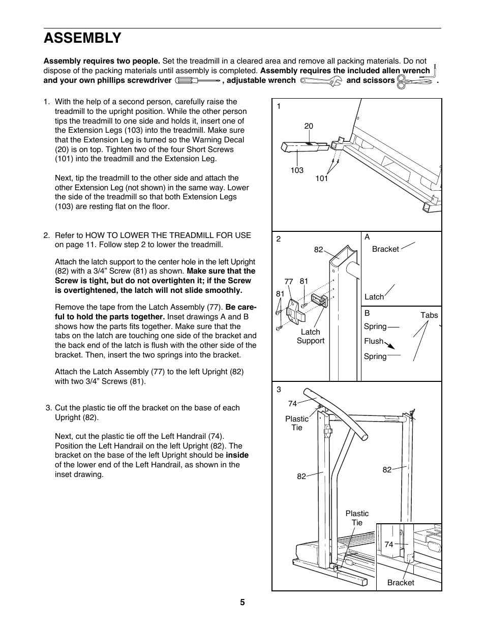 Assembly | ProForm 831.297773 User Manual | Page 5 / 18