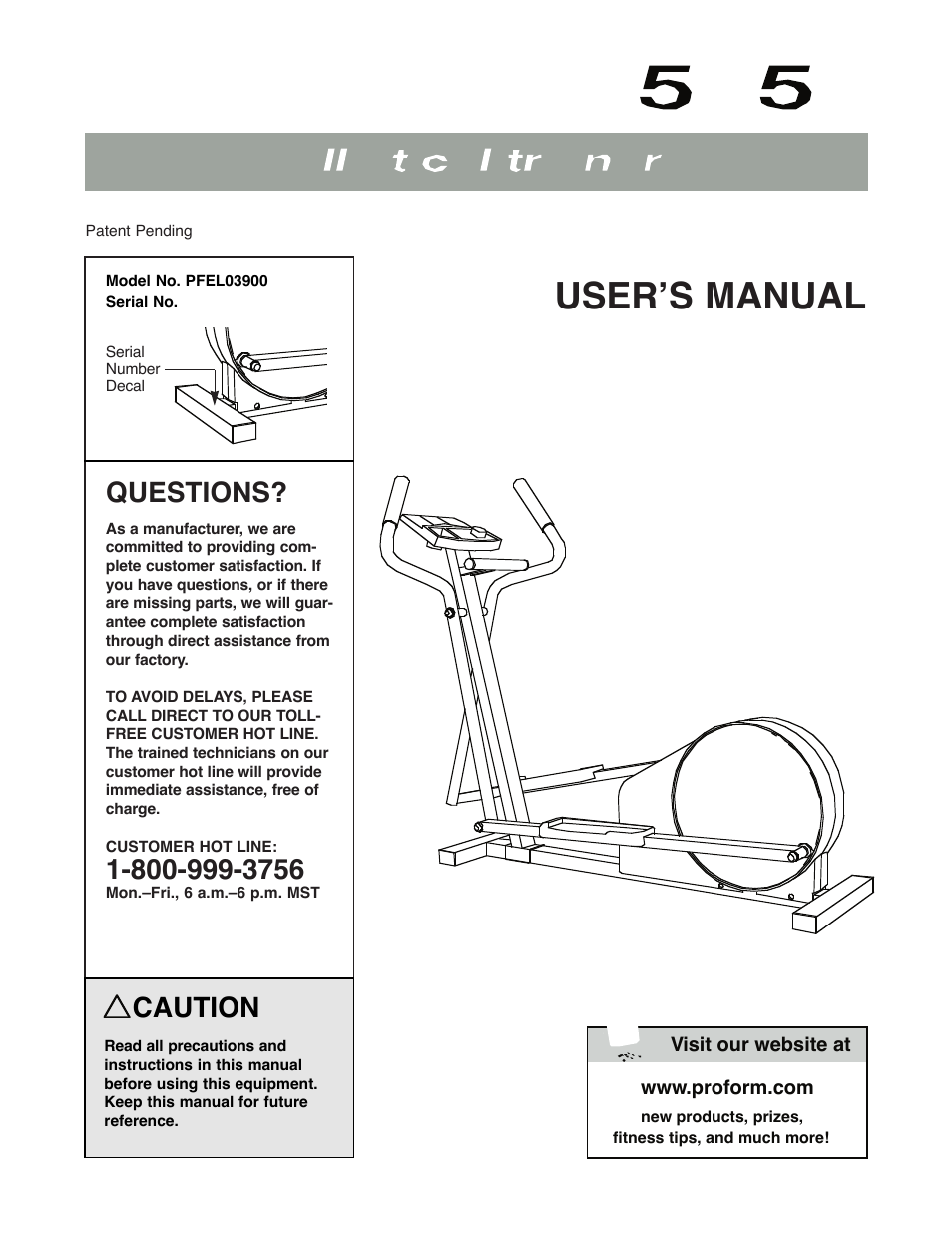 ProForm PFEL03900 User Manual | 16 pages