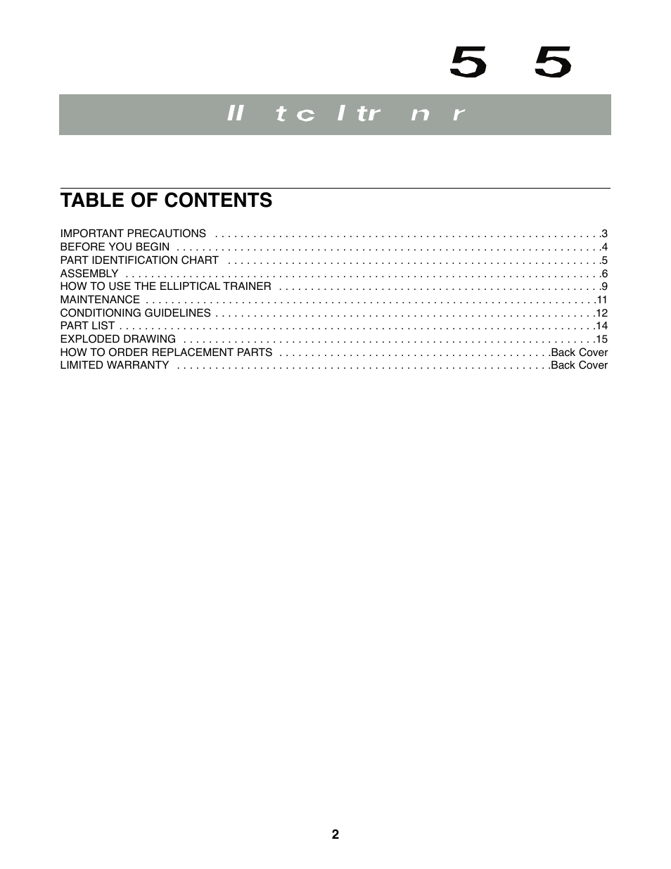 ProForm PFEL03900 User Manual | Page 2 / 16