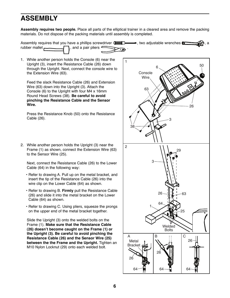 Assembly | ProForm PFEL03900 User Manual | Page 6 / 16