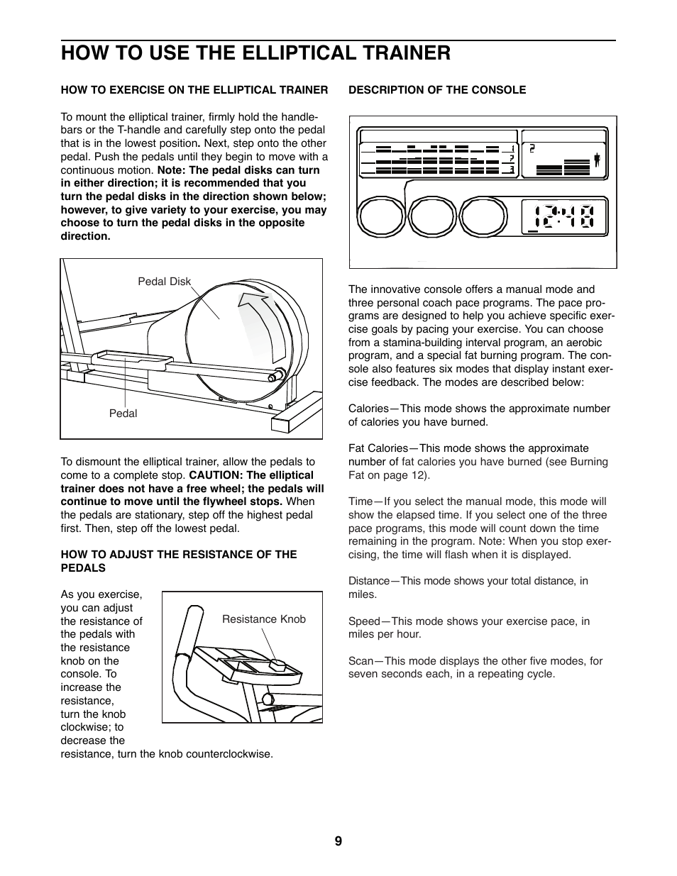 How to use the elliptical trainer | ProForm PFEL03900 User Manual | Page 9 / 16