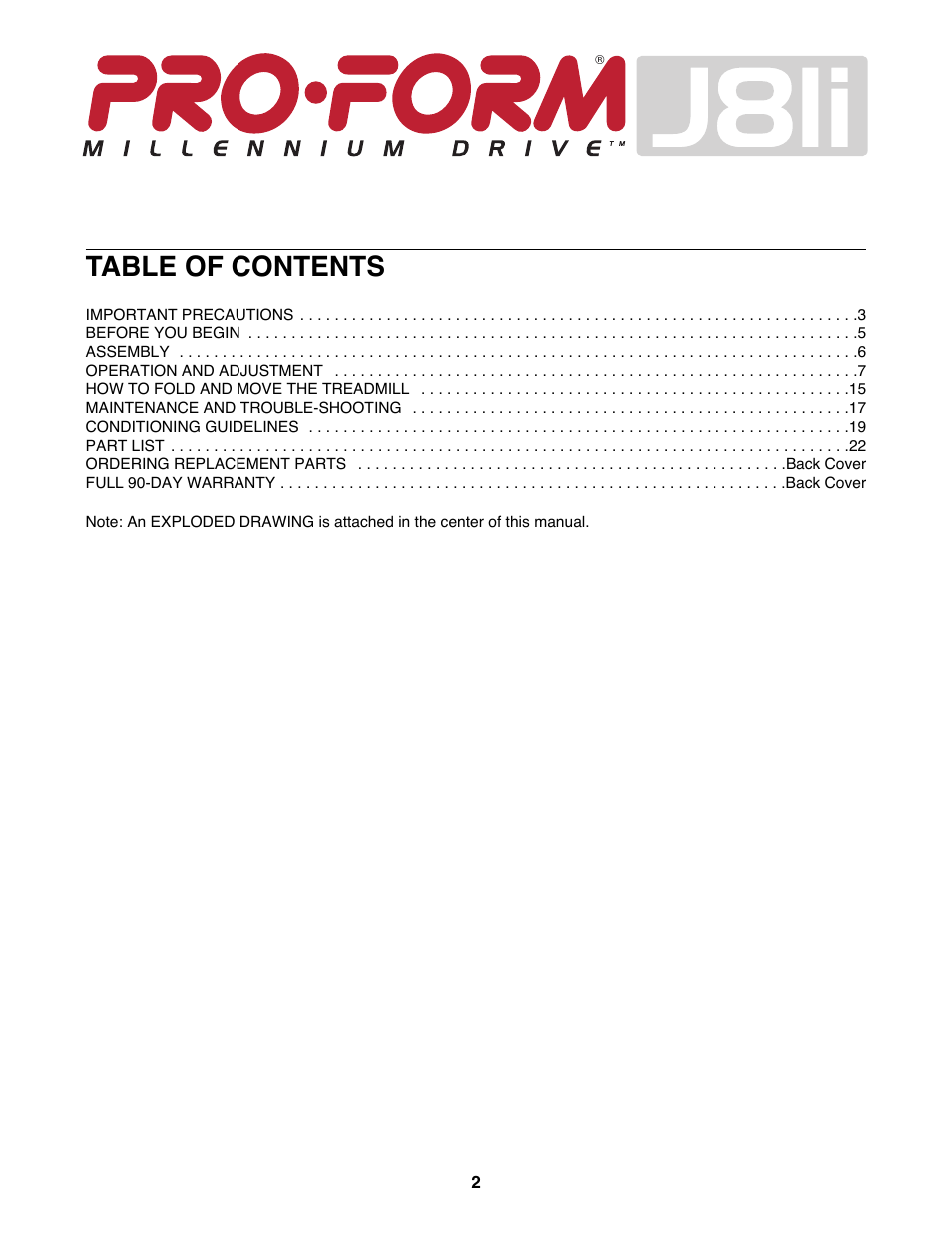 ProForm 831.297990 User Manual | Page 2 / 25