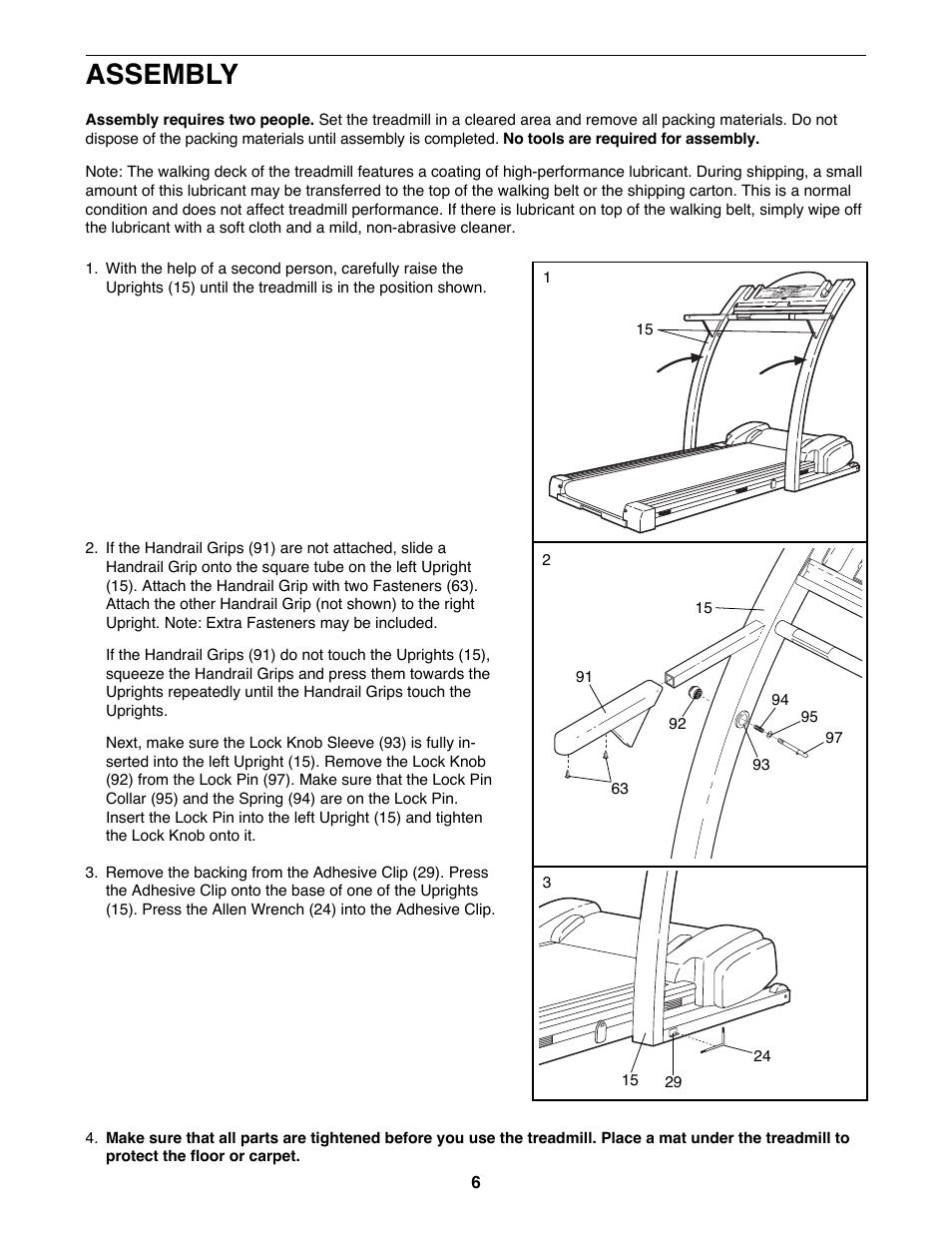 Assembly | ProForm 831.297990 User Manual | Page 6 / 25