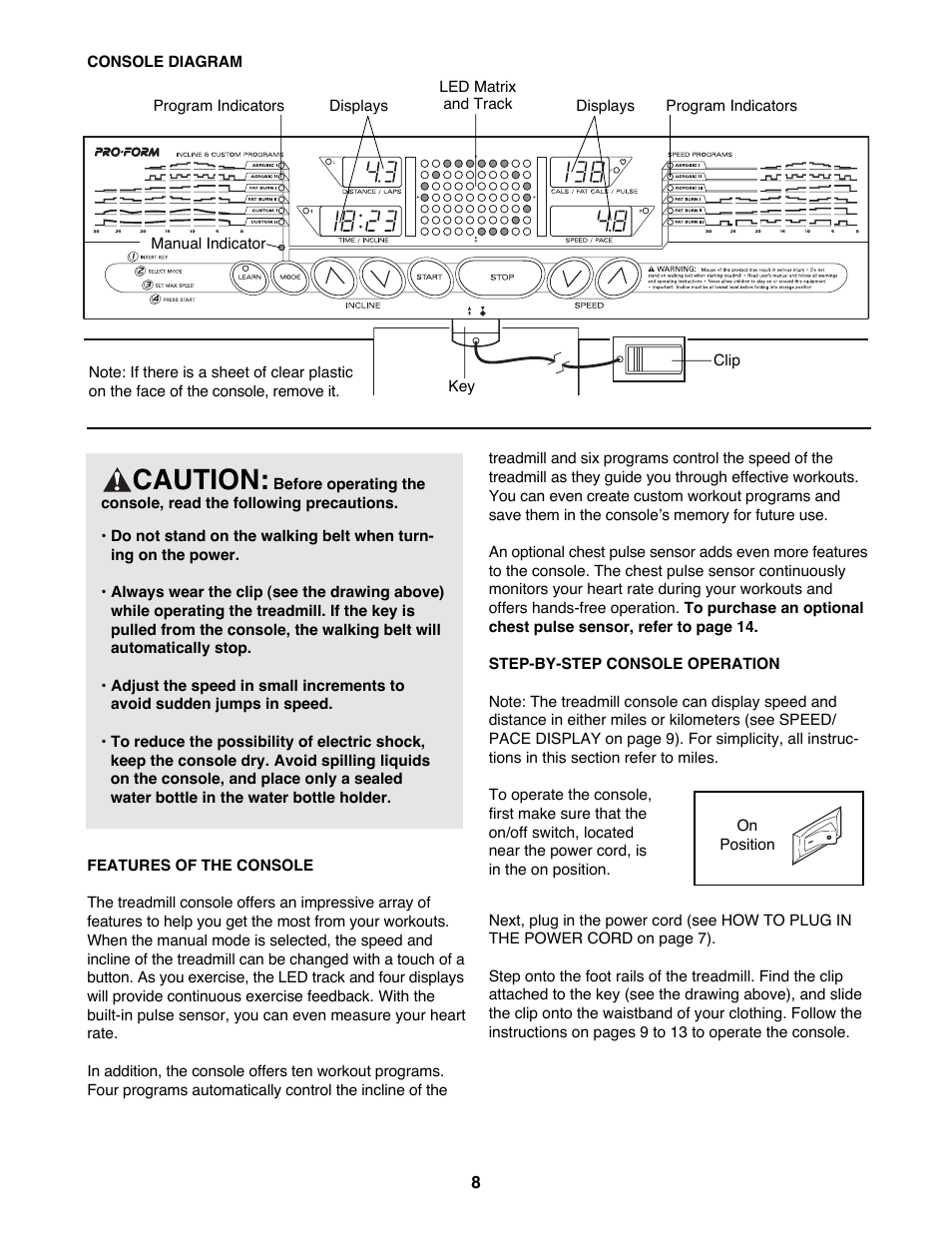 Caution | ProForm 831.297990 User Manual | Page 8 / 25