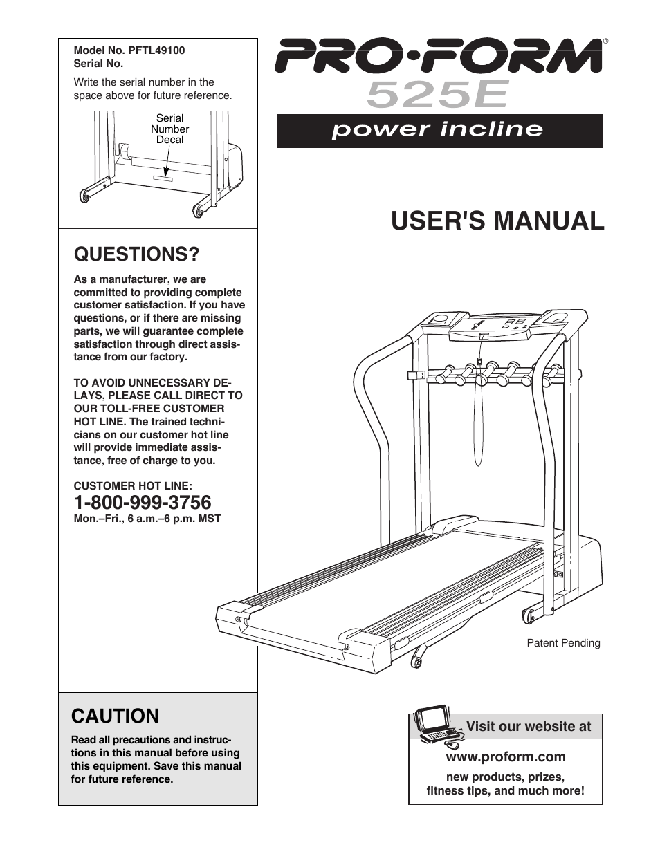 ProForm 525E PFTL49100 User Manual | 18 pages