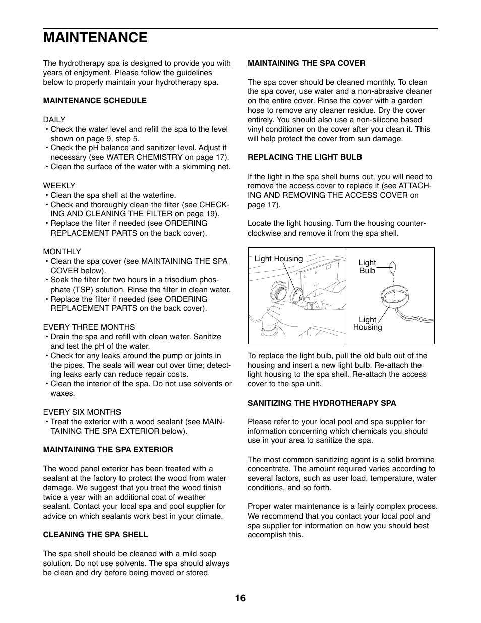 Maintenance | ProForm 831.210051 User Manual | Page 16 / 24