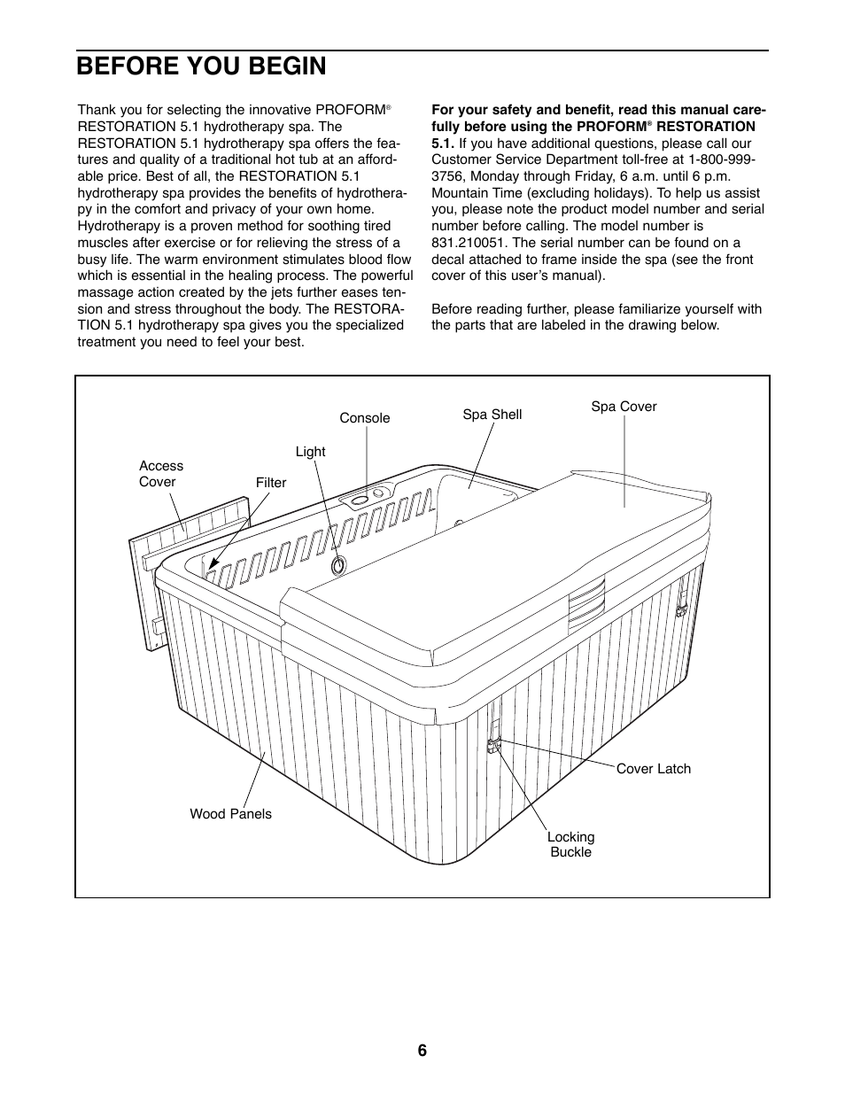 Before you begin | ProForm 831.210051 User Manual | Page 6 / 24
